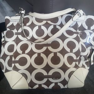 Coach Purse *Brown/Cream* C fabric